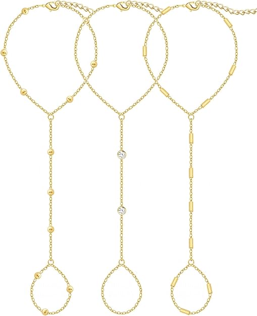 Gold-Plated Hand Bracelet Set