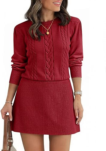 Puff Sleeve Sweater Dress