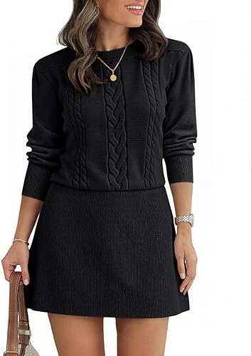 Puff Sleeve Sweater Dress