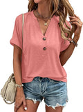 Women’s V-Neck Button Top