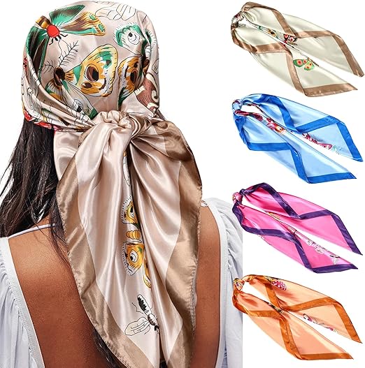 Satin Square Head Scarves
