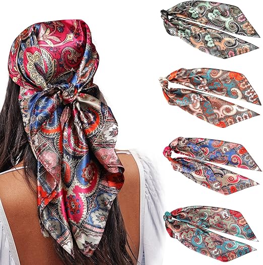 Satin Square Head Scarves