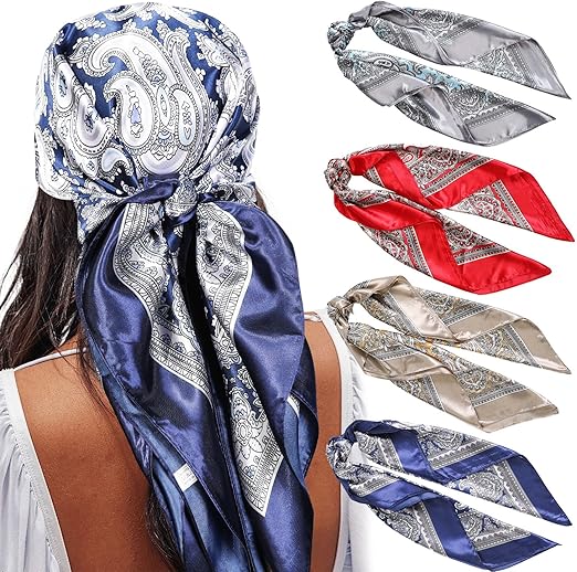 Satin Square Head Scarves