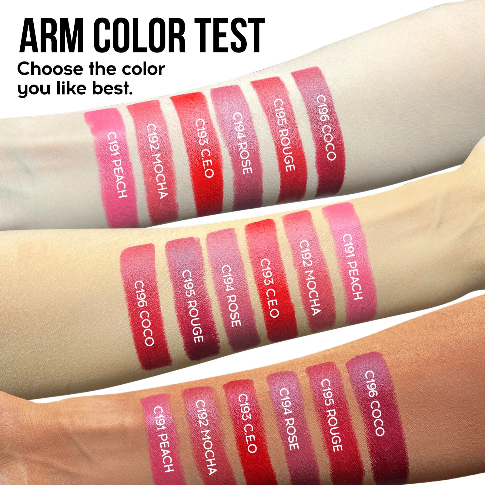 6 Color Embossed Matte Lipstick Easy to Apply
