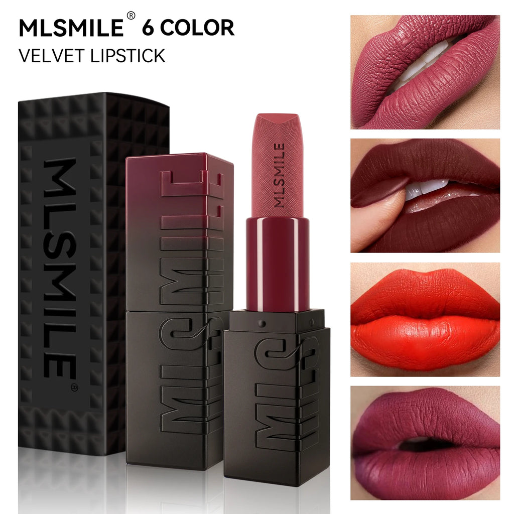 6 Color Embossed Matte Lipstick Easy to Apply
