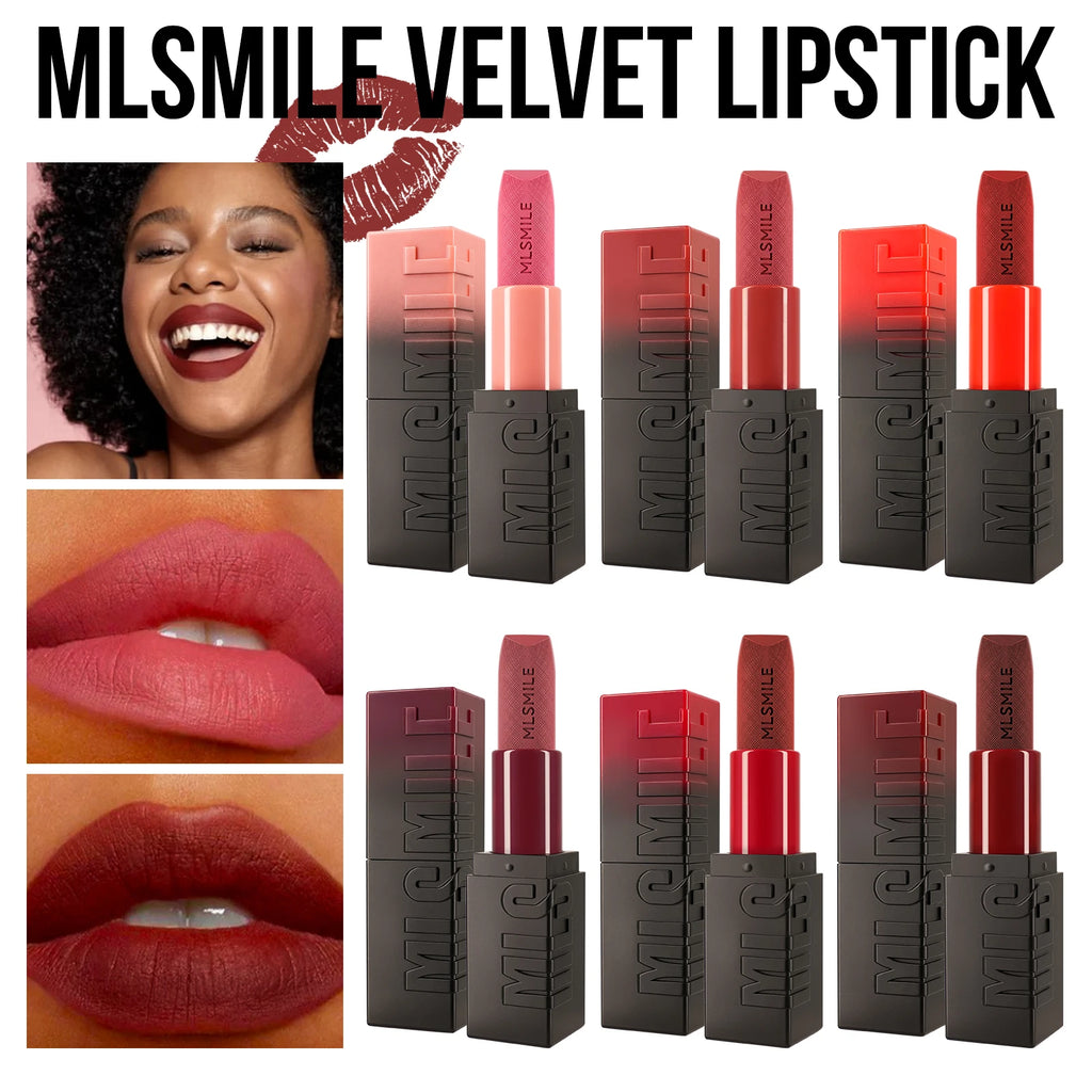 6 Color Embossed Matte Lipstick Easy to Apply