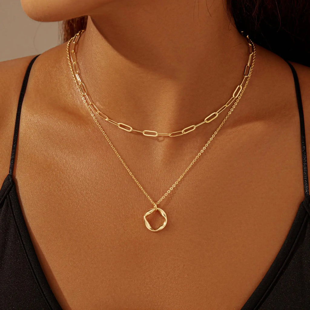 Layered Gold Choker Necklace