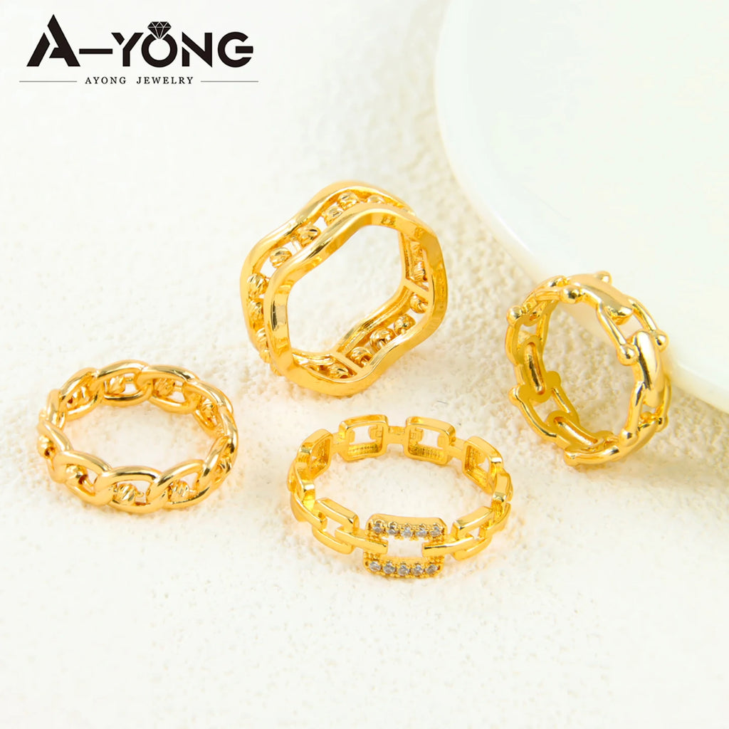 Gold Zirconia Cocktail Ring