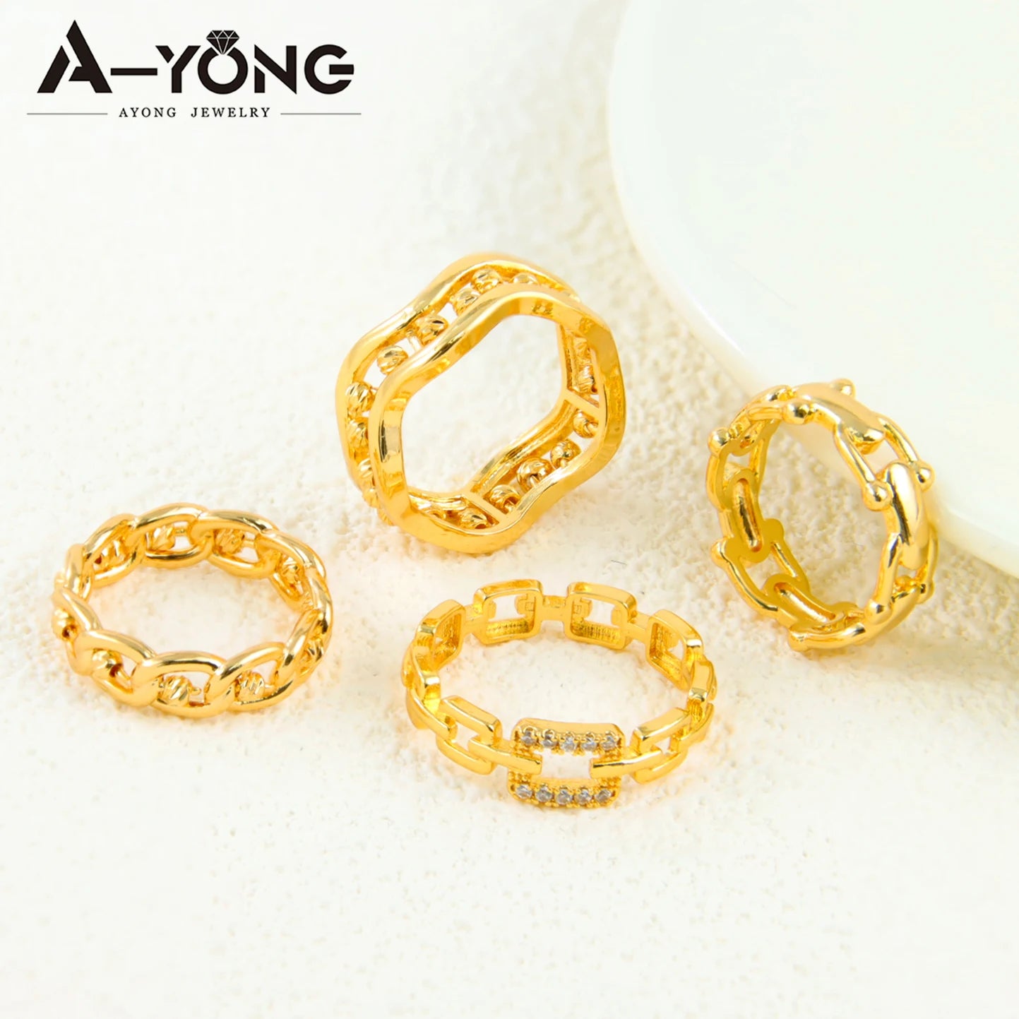 Gold Zirconia Cocktail Ring