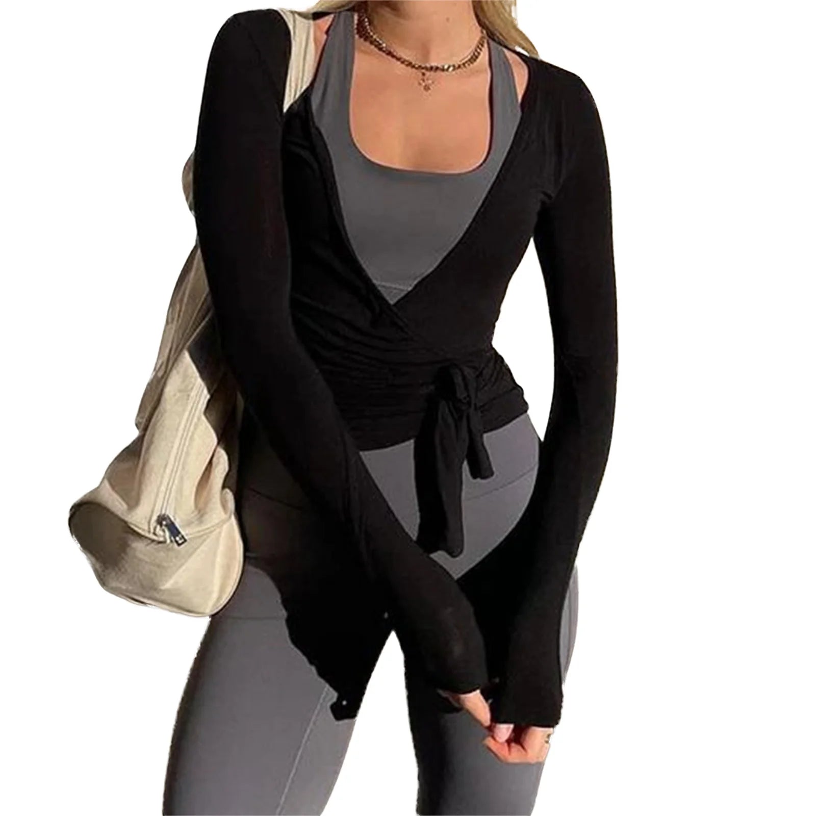 Women Yoga Wrap Top