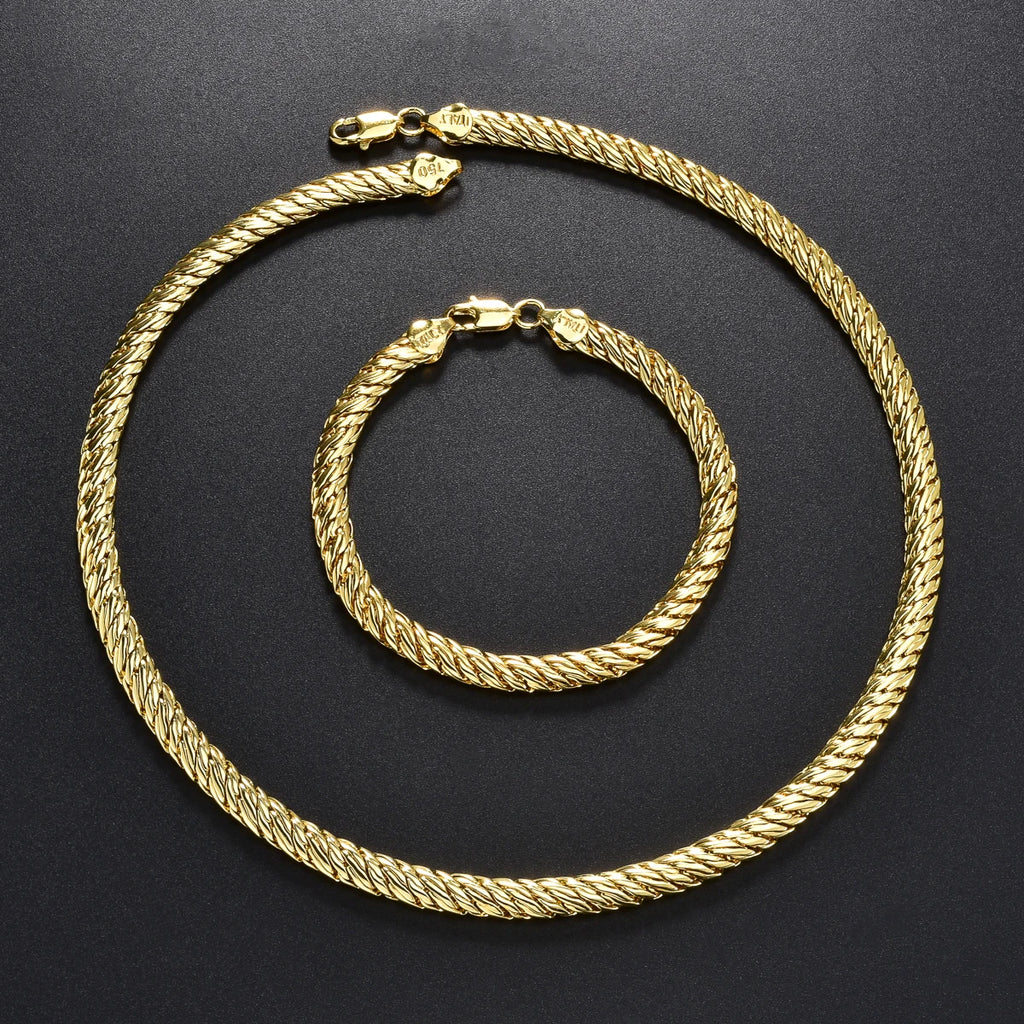Hip Hop Chunky Chain Set Gold Layered Necklace