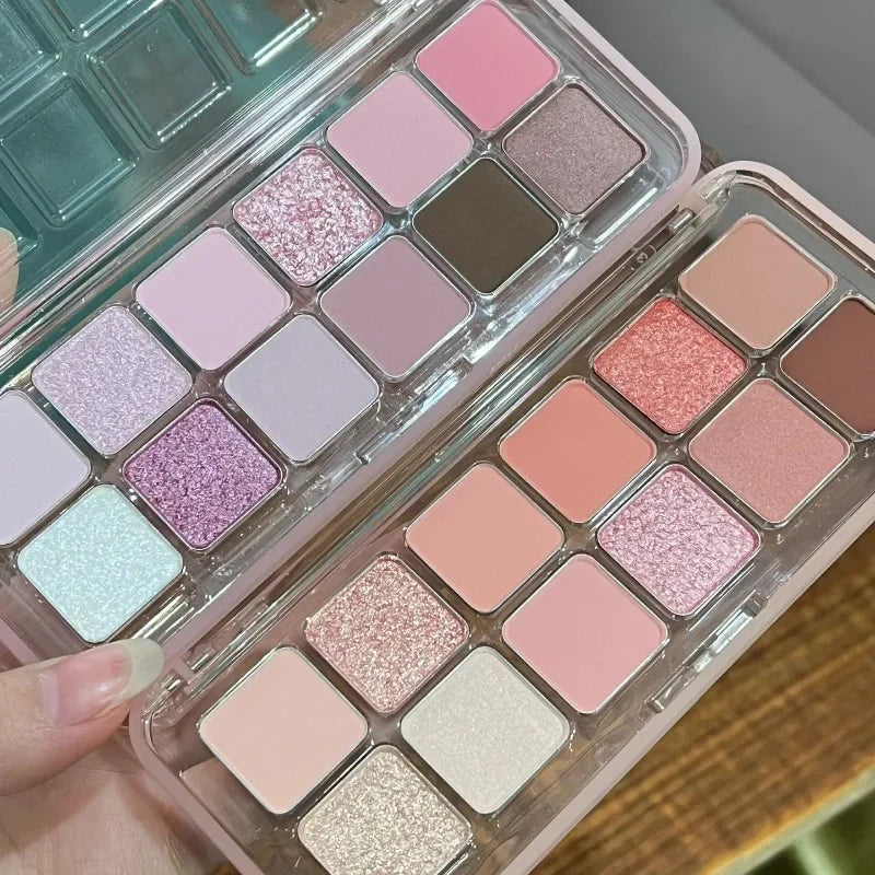 Spring Summer Pink Eyeshadow Palette Makeup Matte Shimmer