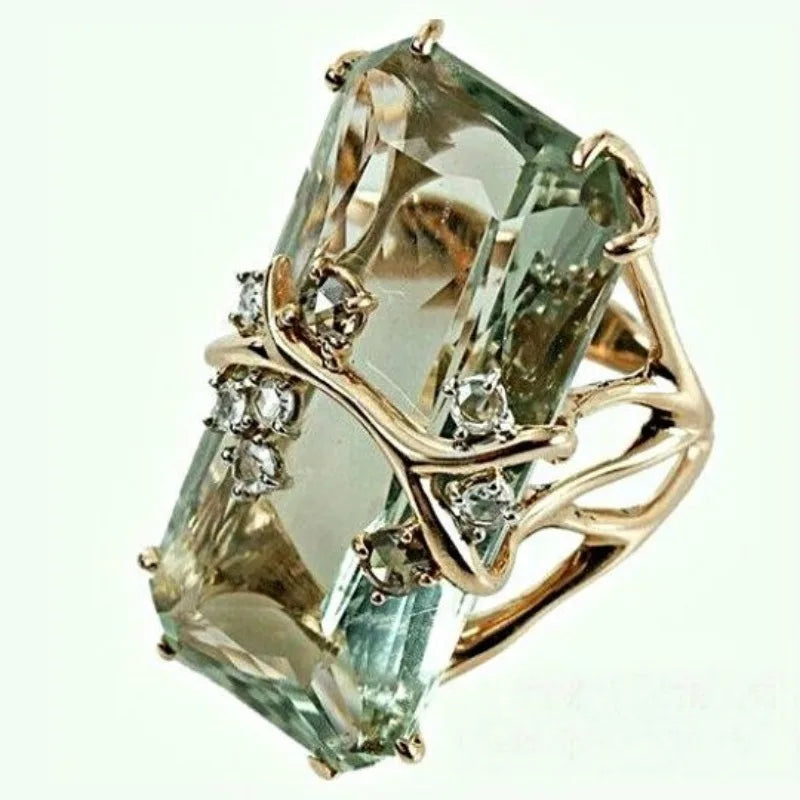 Silver Square Zircon Ring