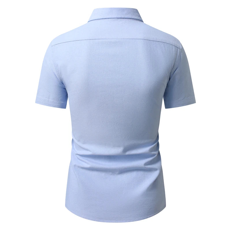 Men Oxford Short Sleeve Shirt