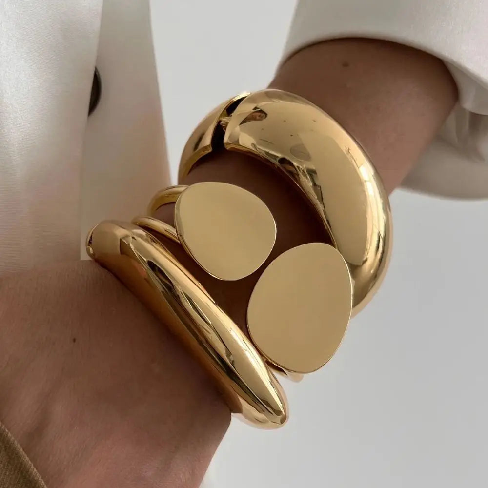 Punk Gold Bangle Bracelet