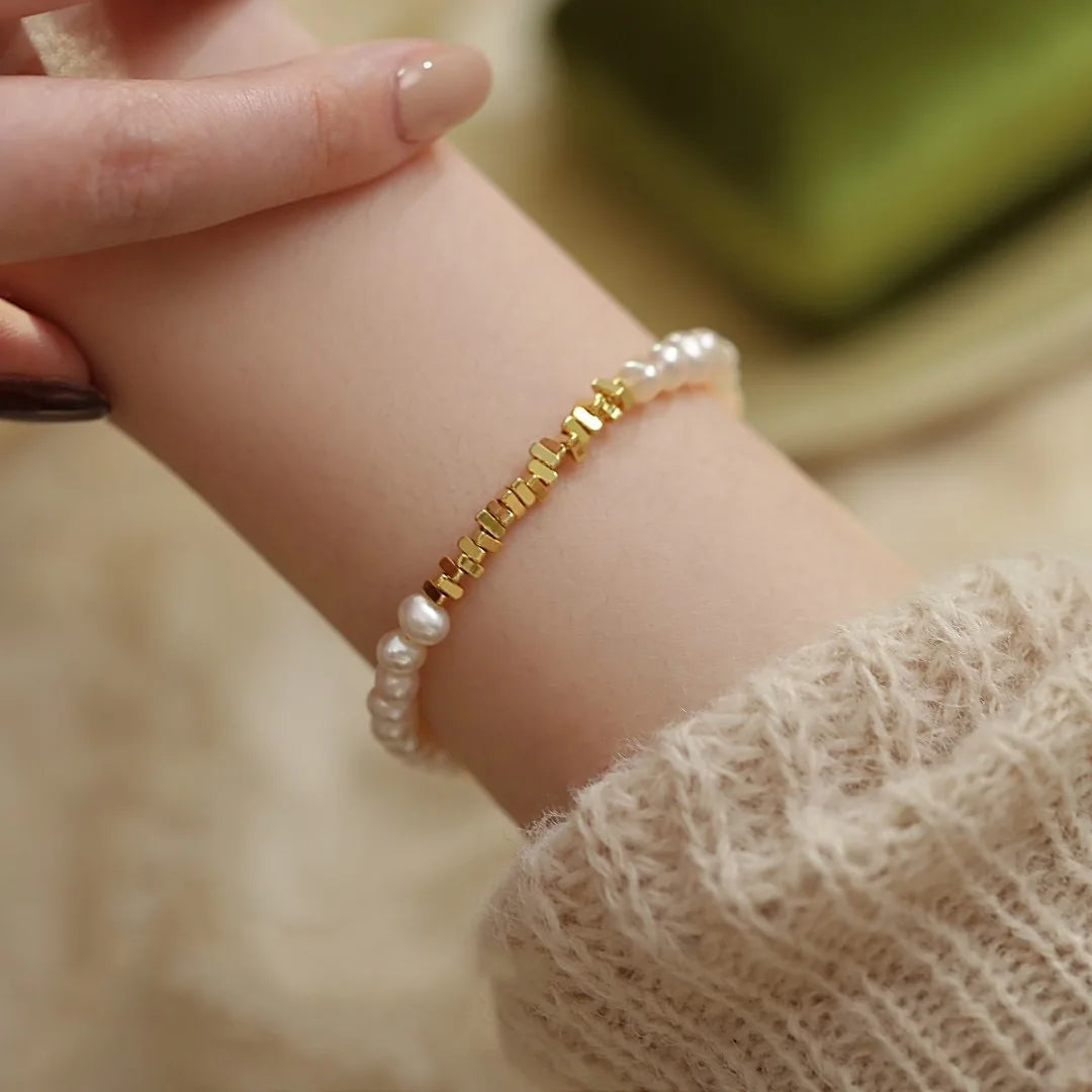 Silver Pearl Hand Bracelet