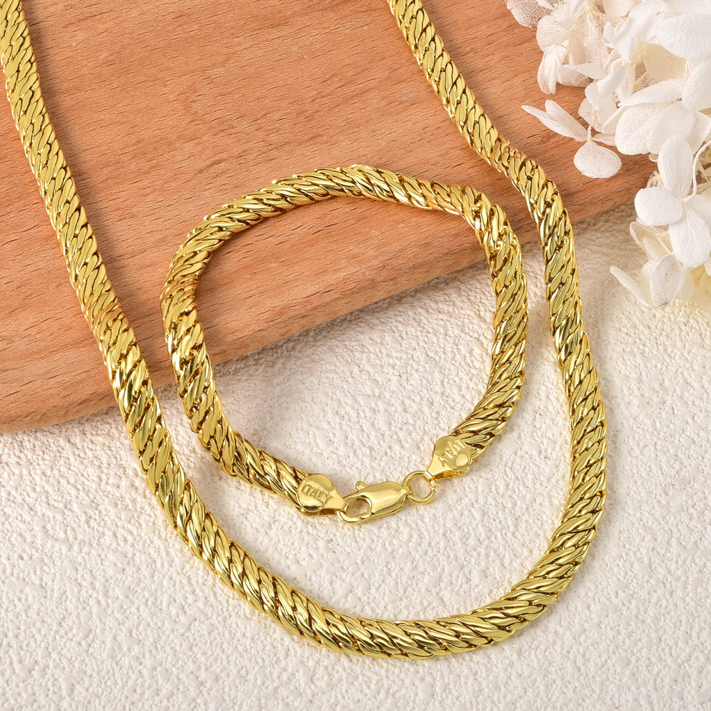 Hip Hop Chunky Chain Set Gold Layered Necklace