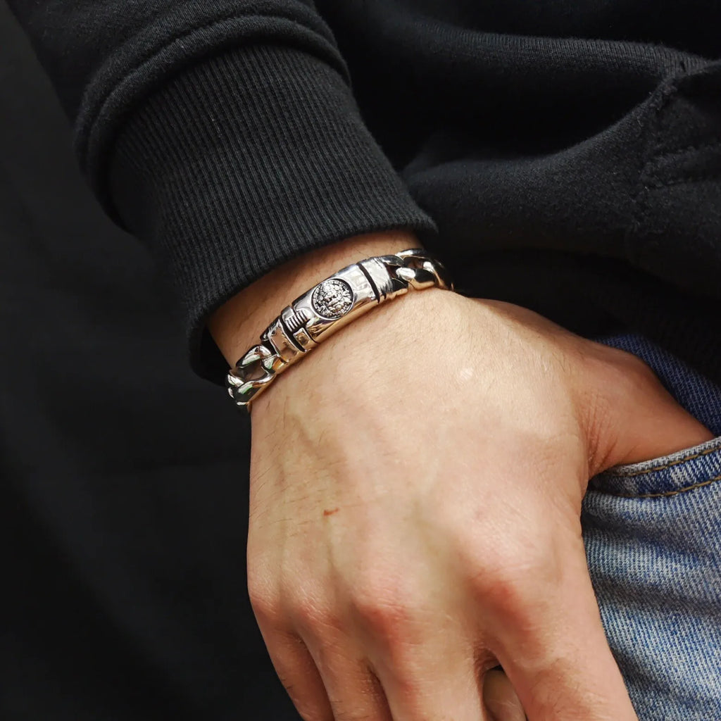 Gold Textured Chunky Bracelet
