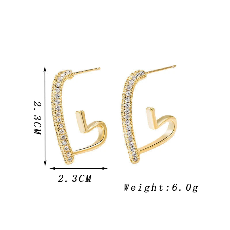 Crystal Heart Drop Earrings
