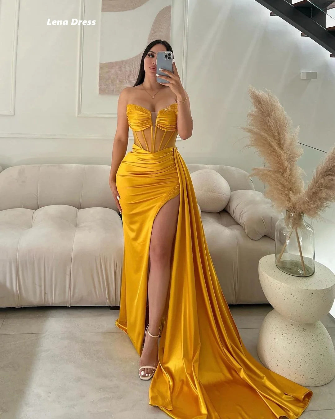 Women Satin Evening Dress
