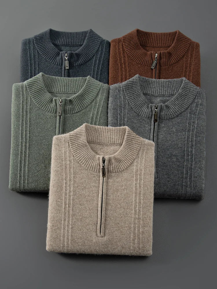 Men Cashmere Mock Neck Sweater