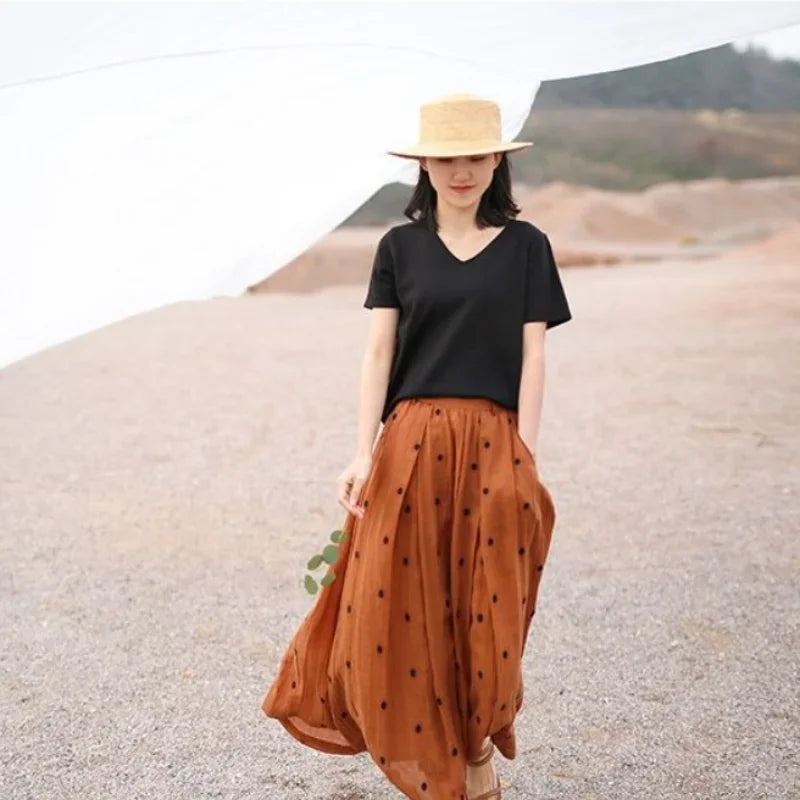 A Line Womens Skirt Midi High Quality