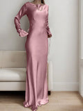 Womens Bespoke Satin Maxi Dress Corset Waist