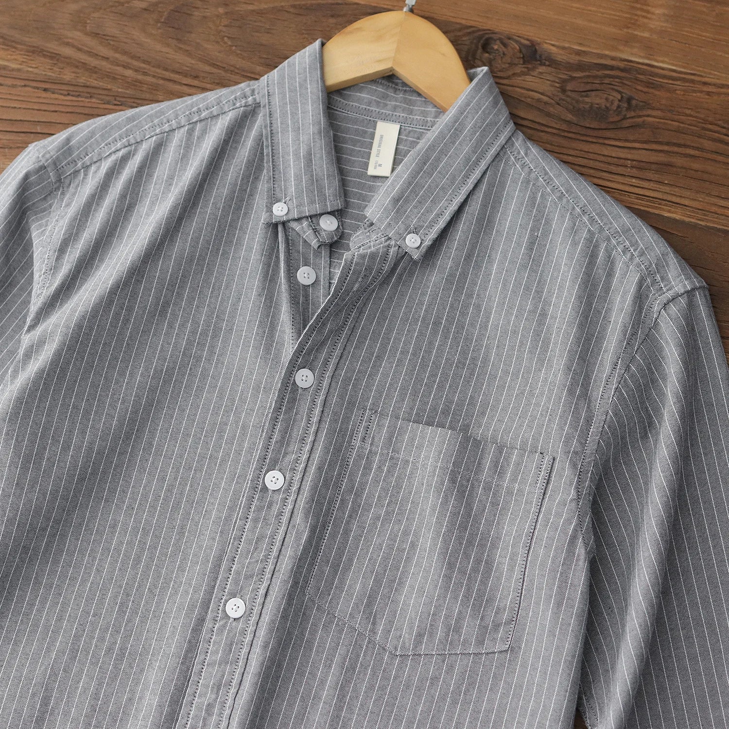 Men Pinstripe Oxford Shirt