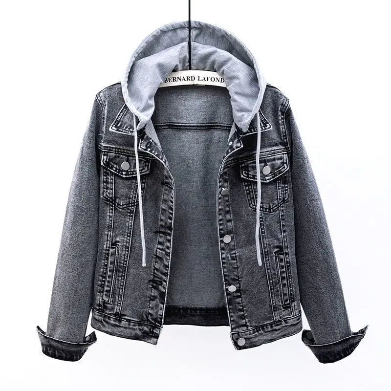 Denim Jacket for women 2025 Spring Autumn New Slim Long sleeved Short Casual COAT Single Breasted Female Motorcycle Jacket Top