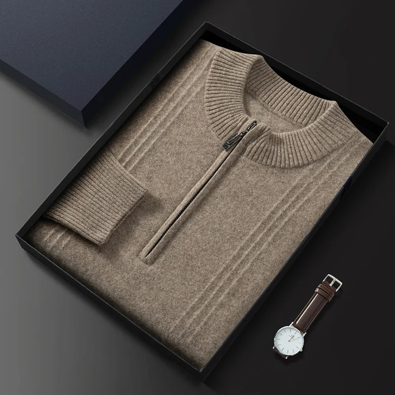 Men Cashmere Mock Neck Sweater