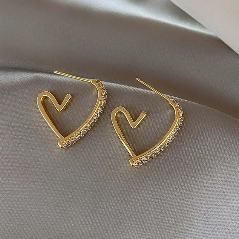 Crystal Heart Drop Earrings