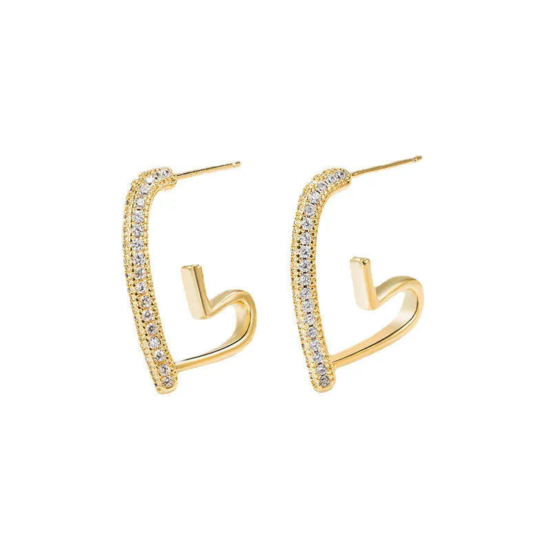 Crystal Heart Drop Earrings