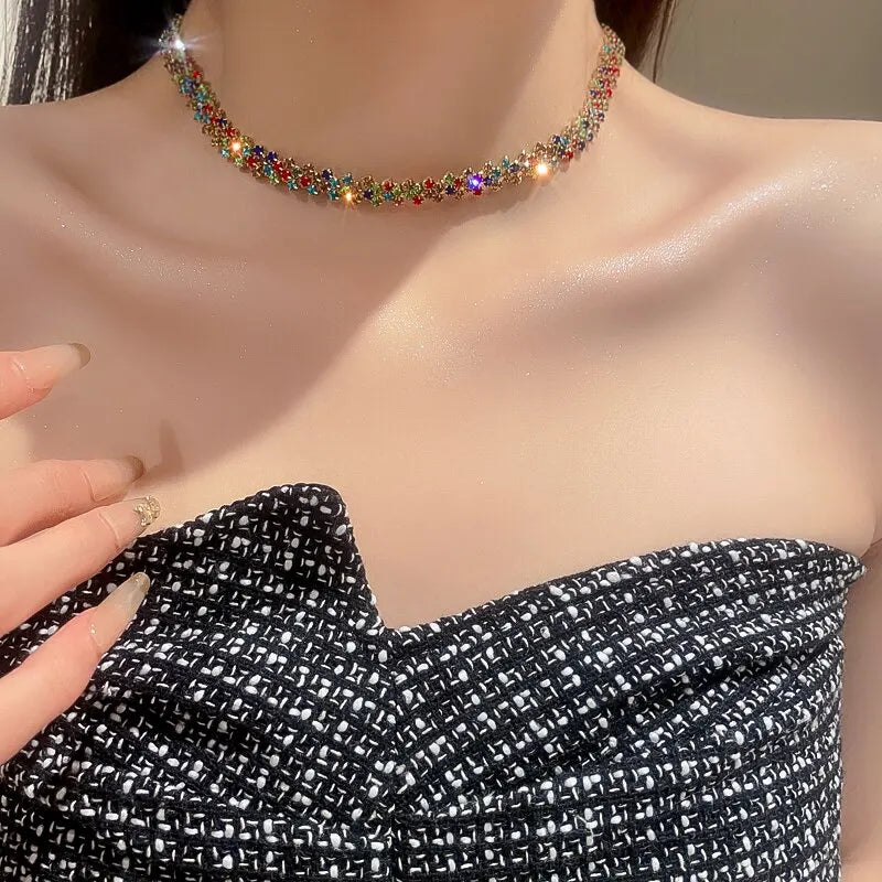 Rhinestone Crystal Choker Necklace