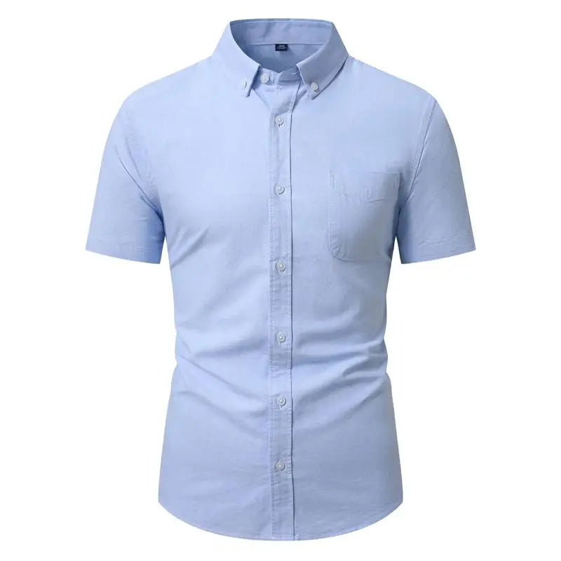 Men Oxford Short Sleeve Shirt
