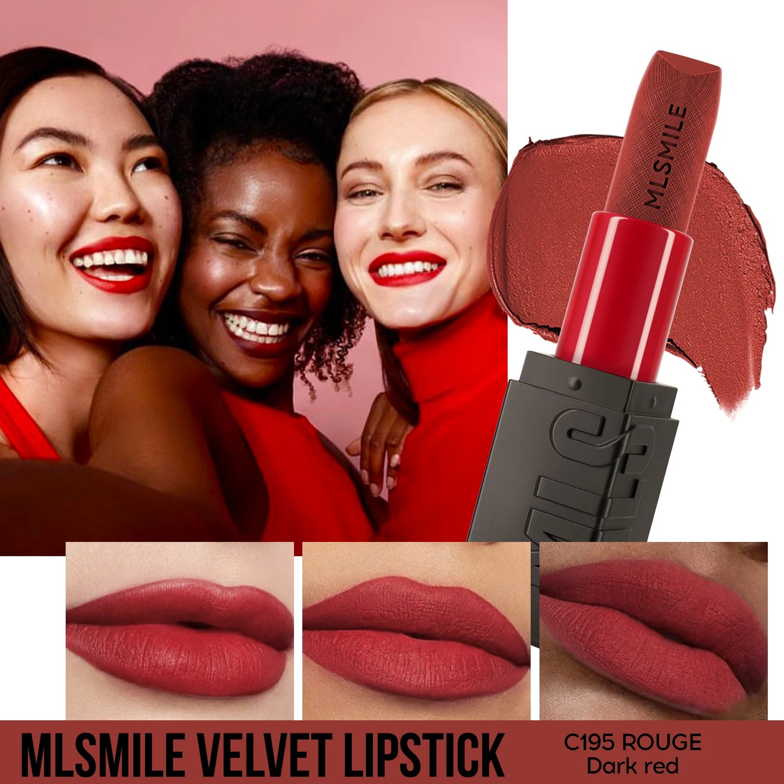 6 Color Embossed Matte Lipstick Easy to Apply