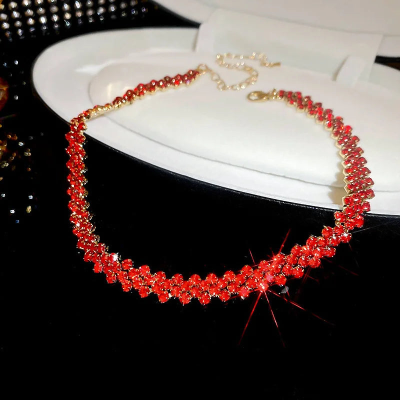 Rhinestone Crystal Choker Necklace