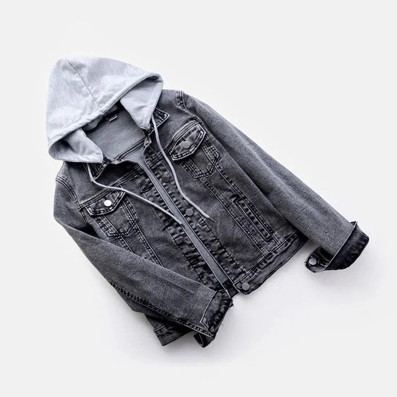 Denim Jacket for women 2025 Spring Autumn New Slim Long sleeved Short Casual COAT Single Breasted Female Motorcycle Jacket Top