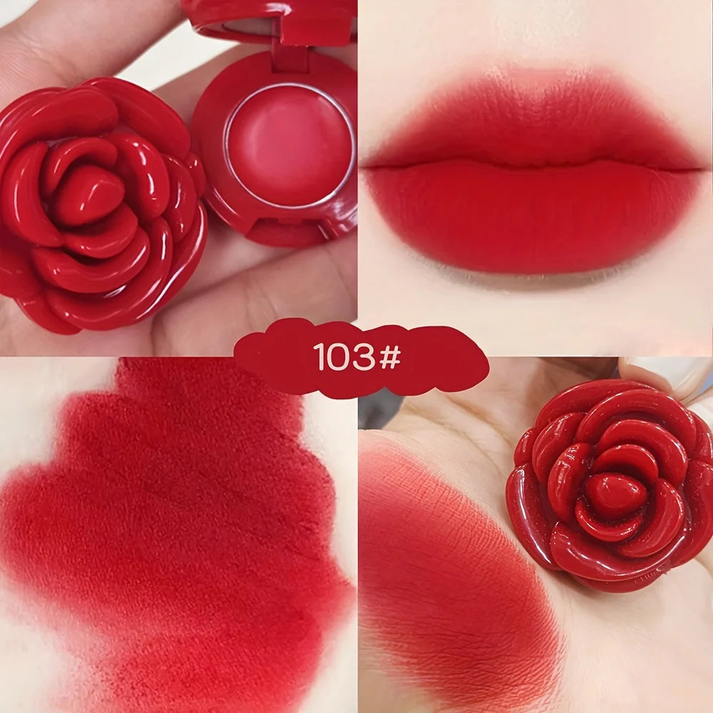 Creative Rose Shaped Matte Lipstick Velvet Mousse
