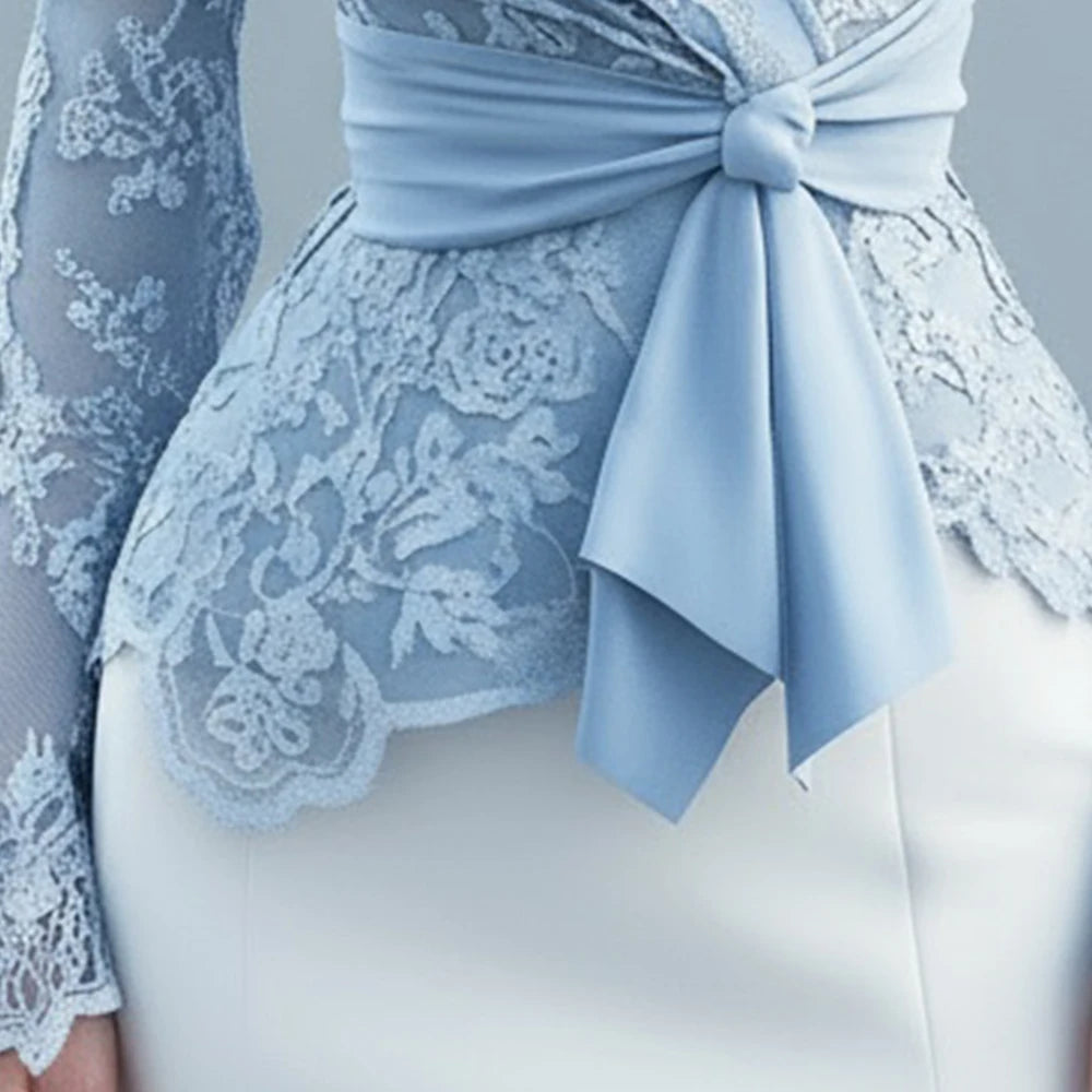 Women Lace Wrap Blouse