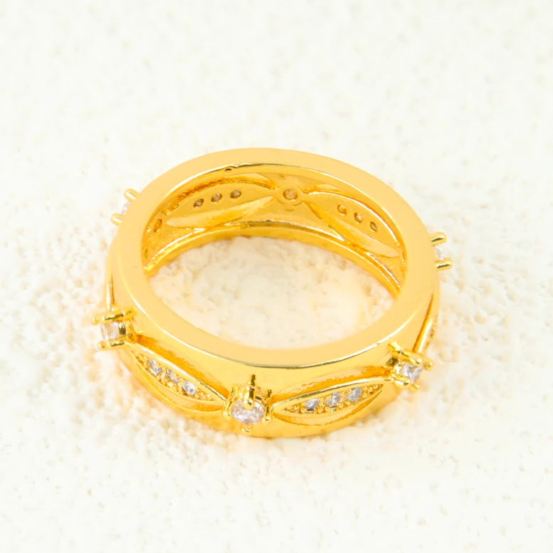 Gold Zirconia Cocktail Ring
