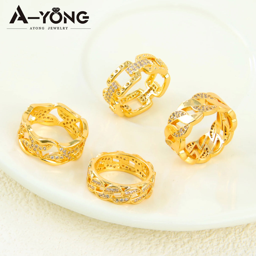 Gold Zirconia Cocktail Ring