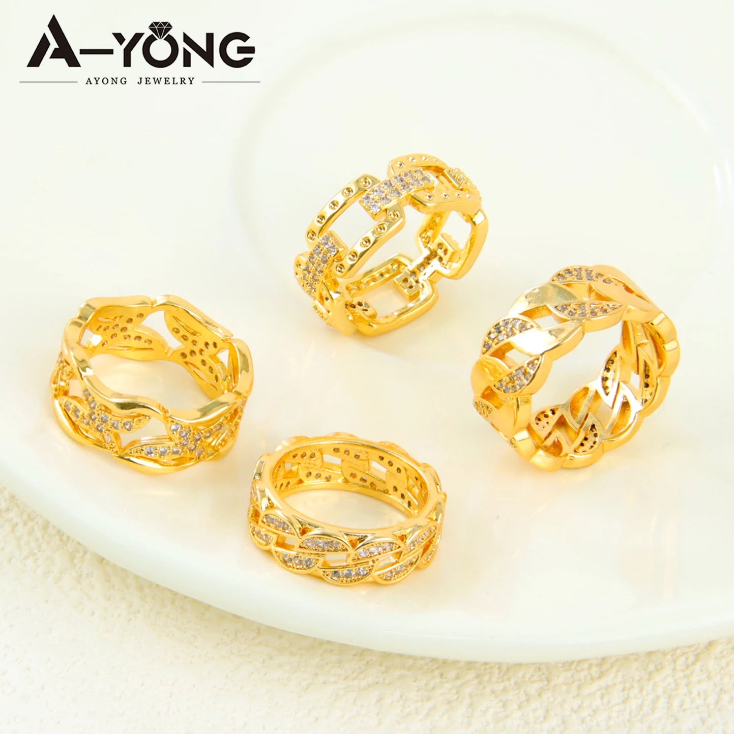 Gold Zirconia Cocktail Ring