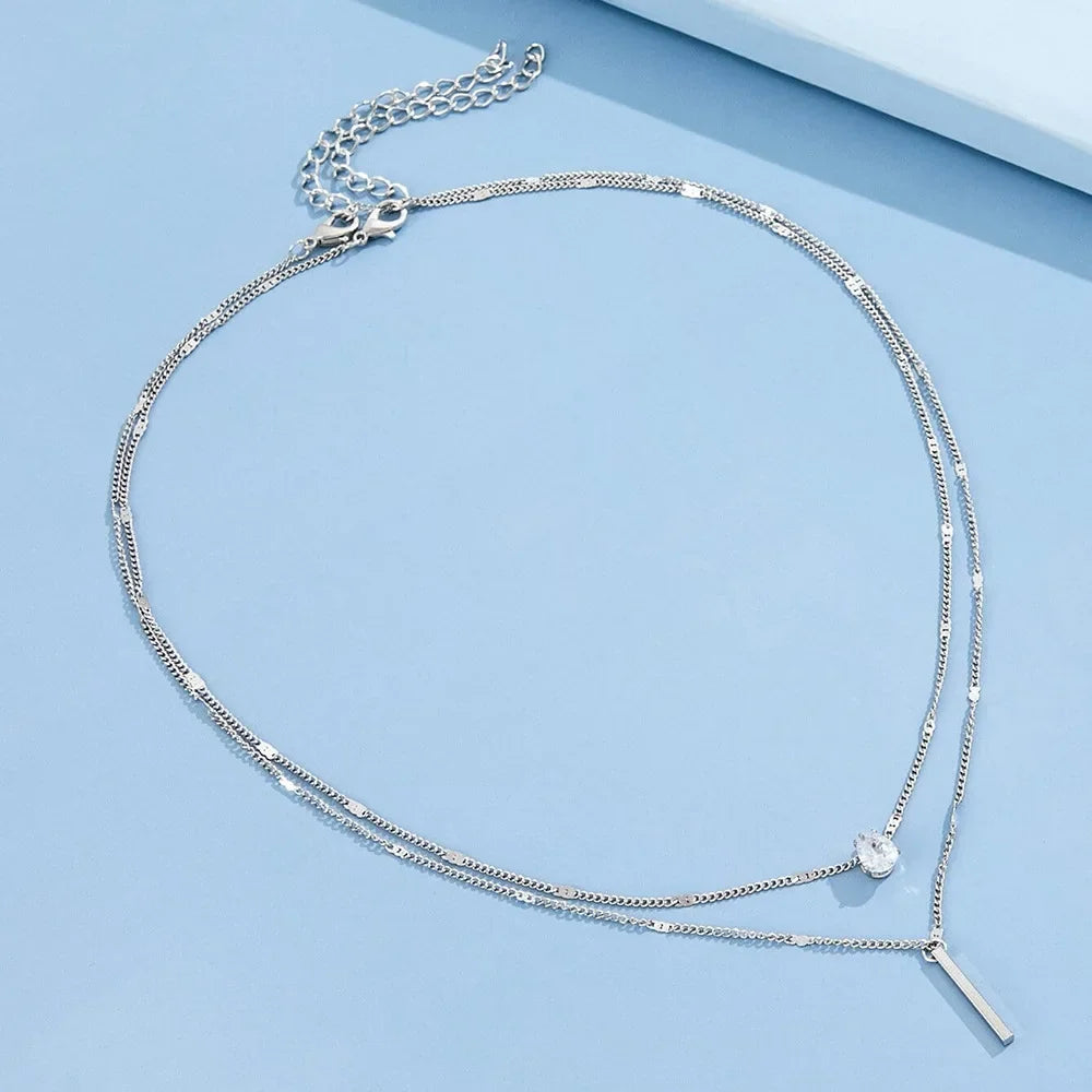 Layered Heart Pendant Necklace