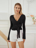 Women Wrap Tie Top