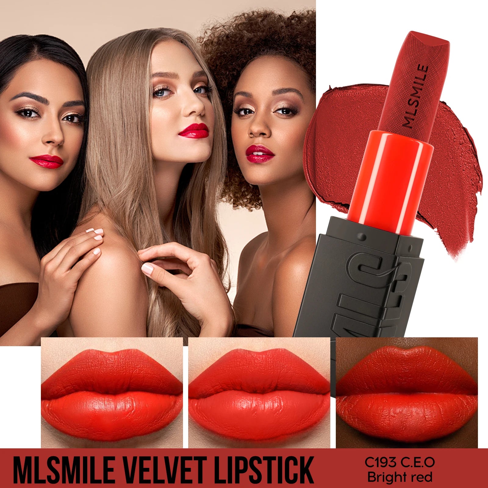 6 Color Embossed Matte Lipstick Easy to Apply