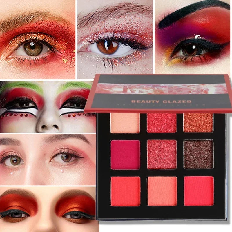 Beauty GLAZED Eyeshadow Palette 9 Color Shimmer