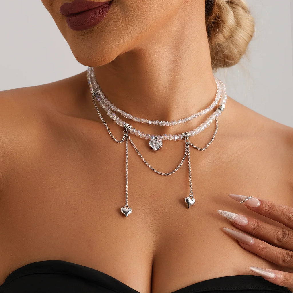 Layered Heart Pendant Necklace