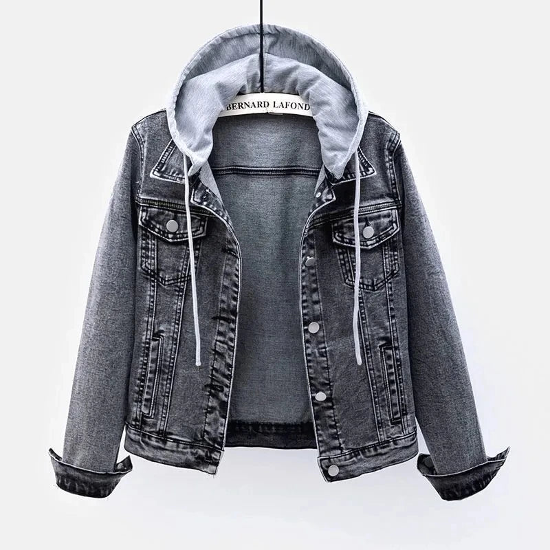 Denim Jacket for women 2025 Spring Autumn New Slim Long sleeved Short Casual COAT Single Breasted Female Motorcycle Jacket Top