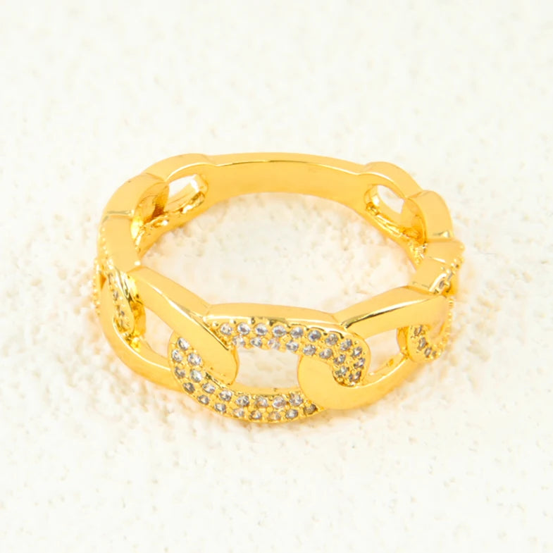 Gold Zirconia Cocktail Ring