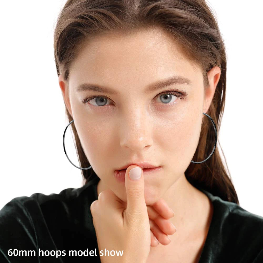 Oversized Black Hoop Earrings